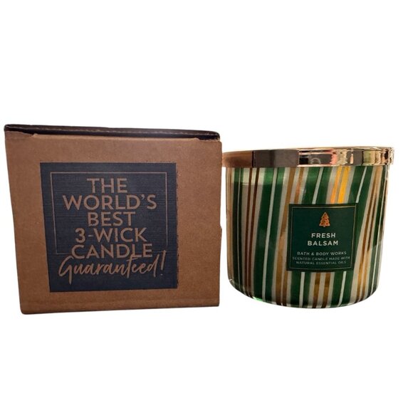 Bath & Body Works Fresh Balsam Scented Candle, 3-Wick, 14.5 oz - Picture 1 of 4